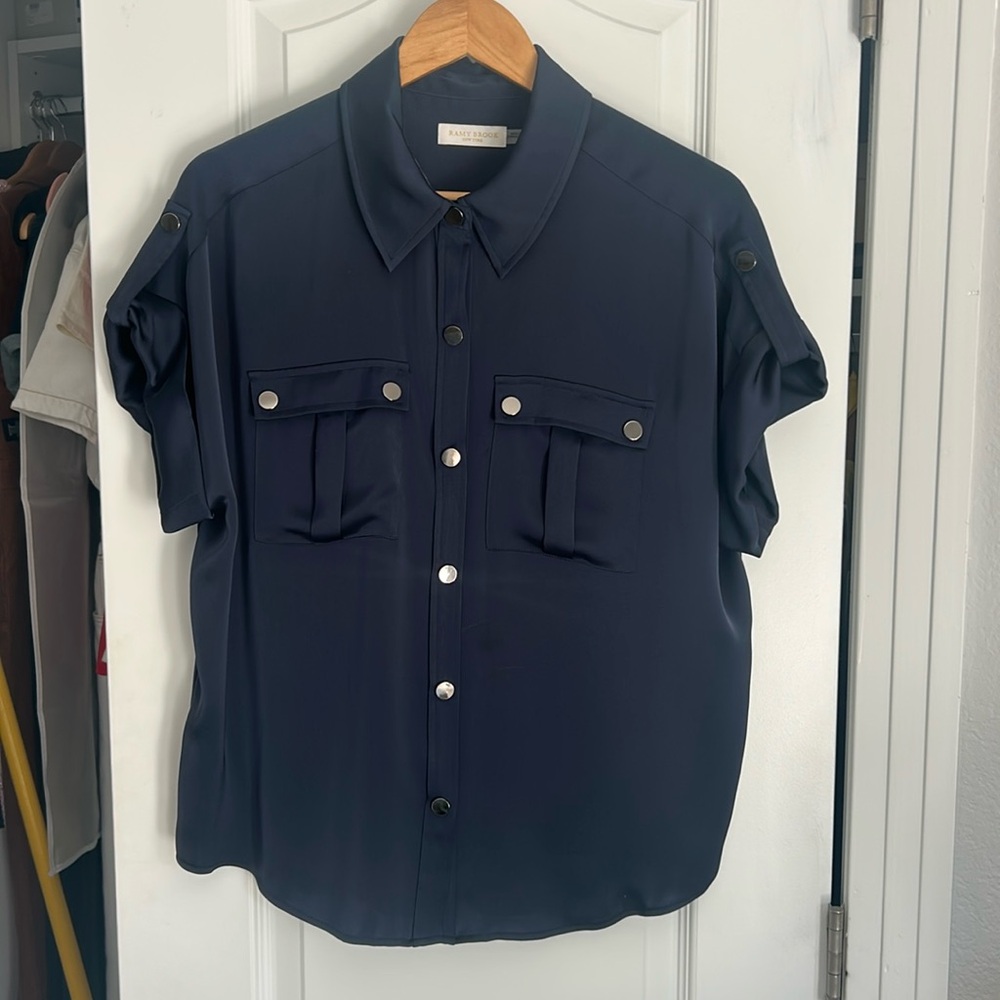 Ramy Brook navy blouse